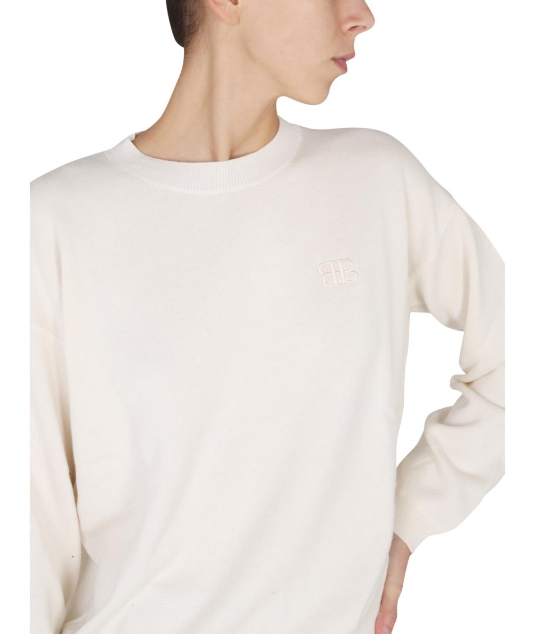 BALLANTYNE Белый хлопковый джемпер / свитер, фото 4