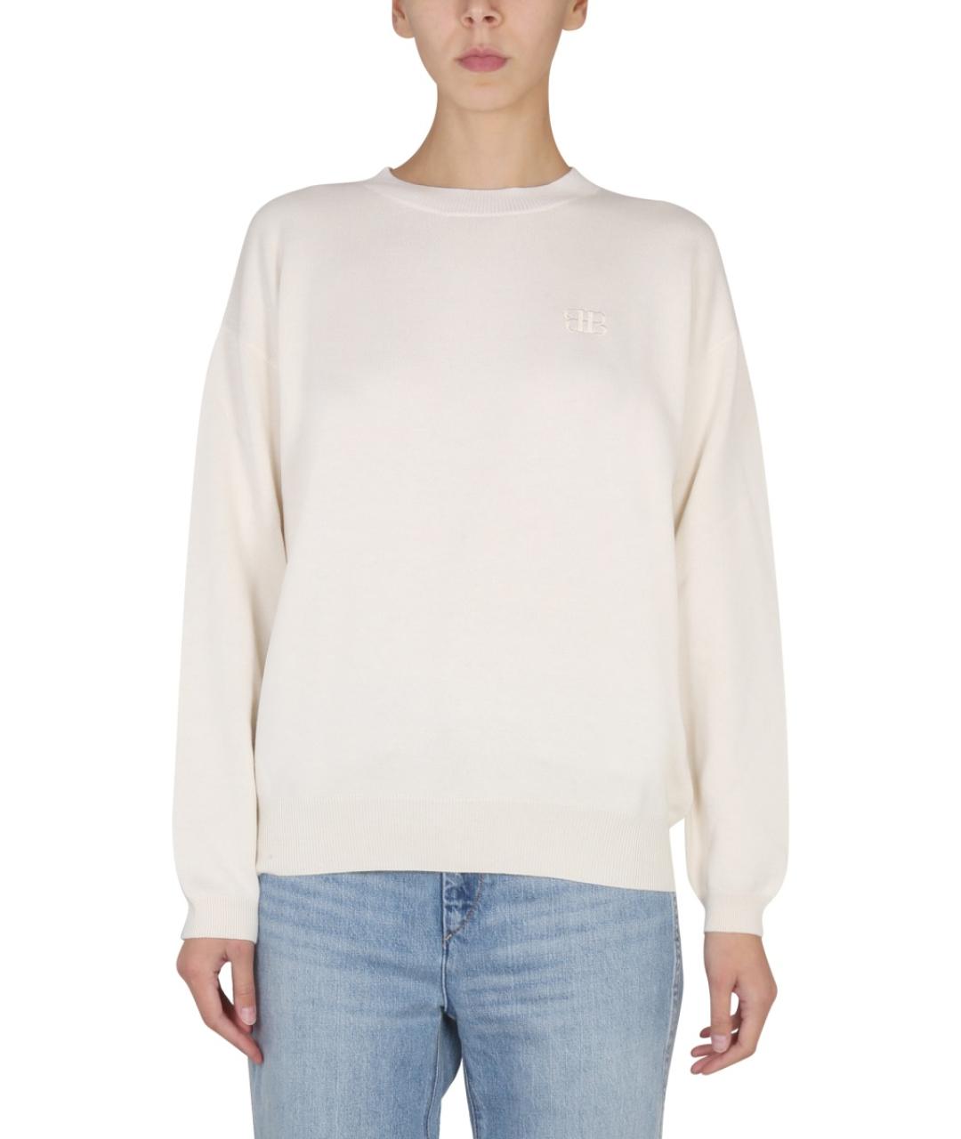 BALLANTYNE Белый хлопковый джемпер / свитер, фото 5