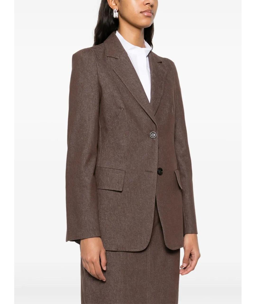 MAX MARA Коричневый хлопковый жакет/пиджак, фото 3