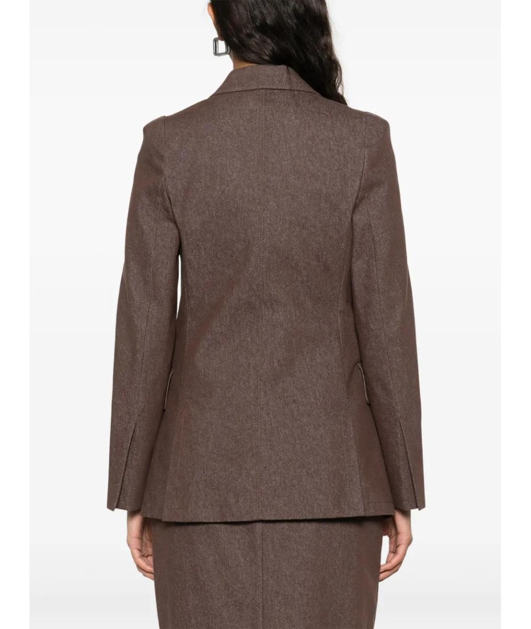 MAX MARA Коричневый хлопковый жакет/пиджак, фото 4