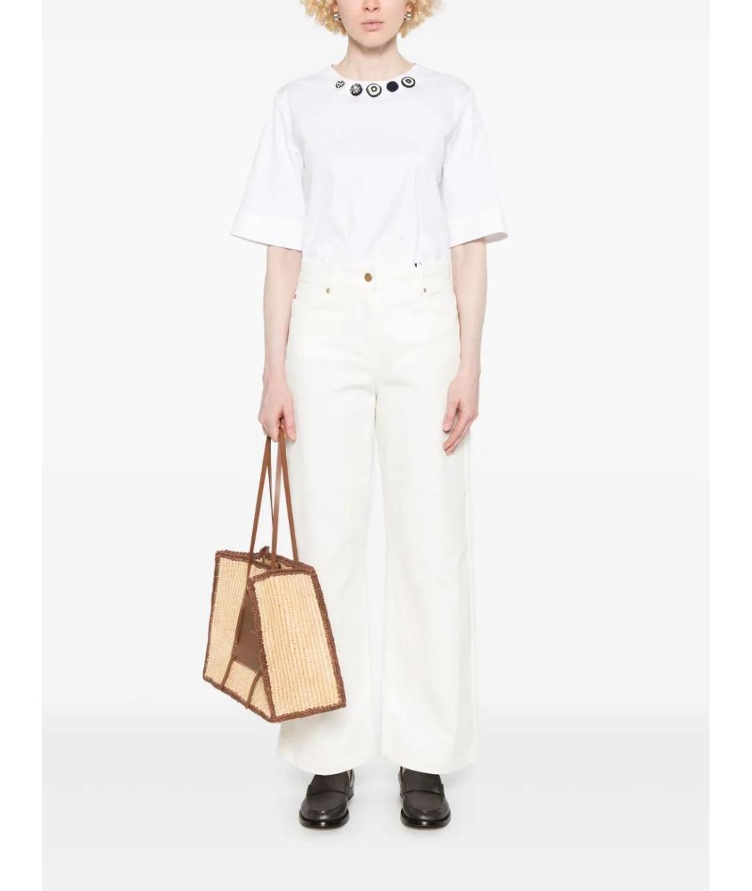 'S MAX MARA Белая хлопковая футболка, фото 2