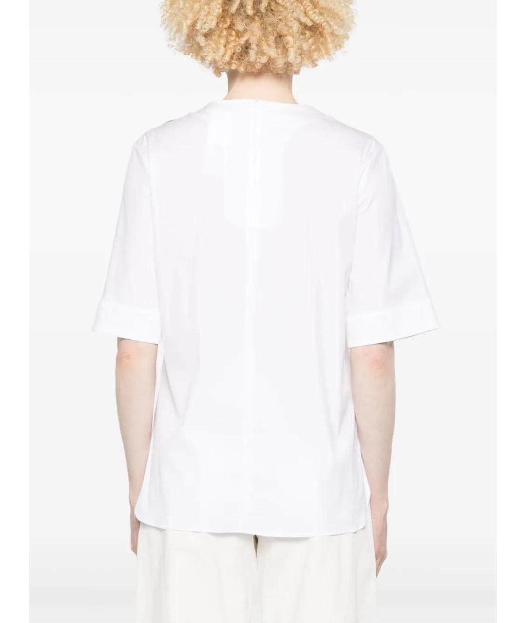 'S MAX MARA Белая хлопковая футболка, фото 4