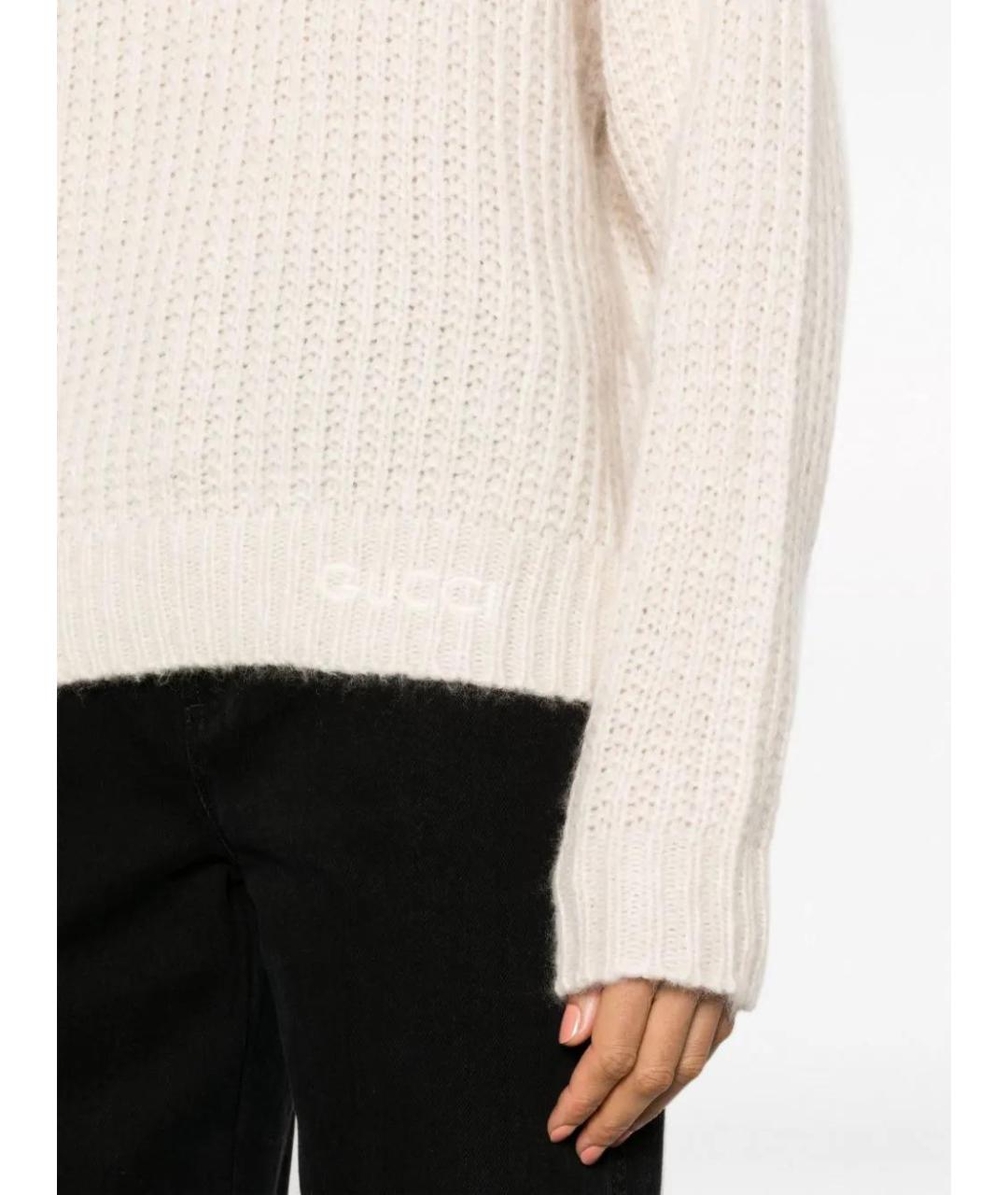 GUCCI Белый кашемировый джемпер / свитер, фото 5