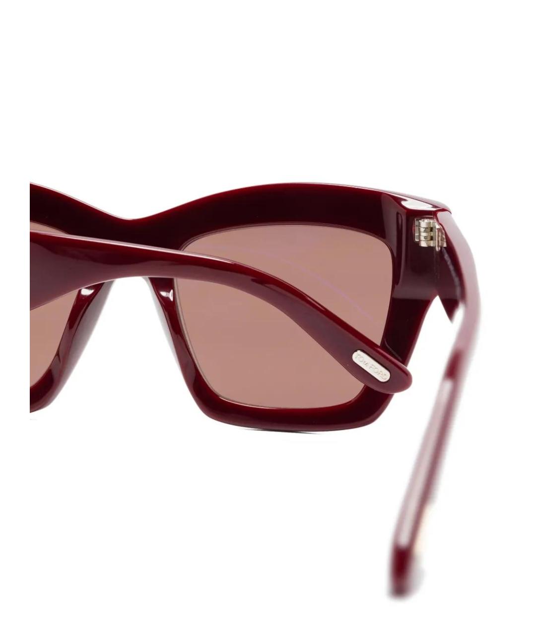 TOM FORD Бордовые пластиковые солнцезащитные очки, фото 3
