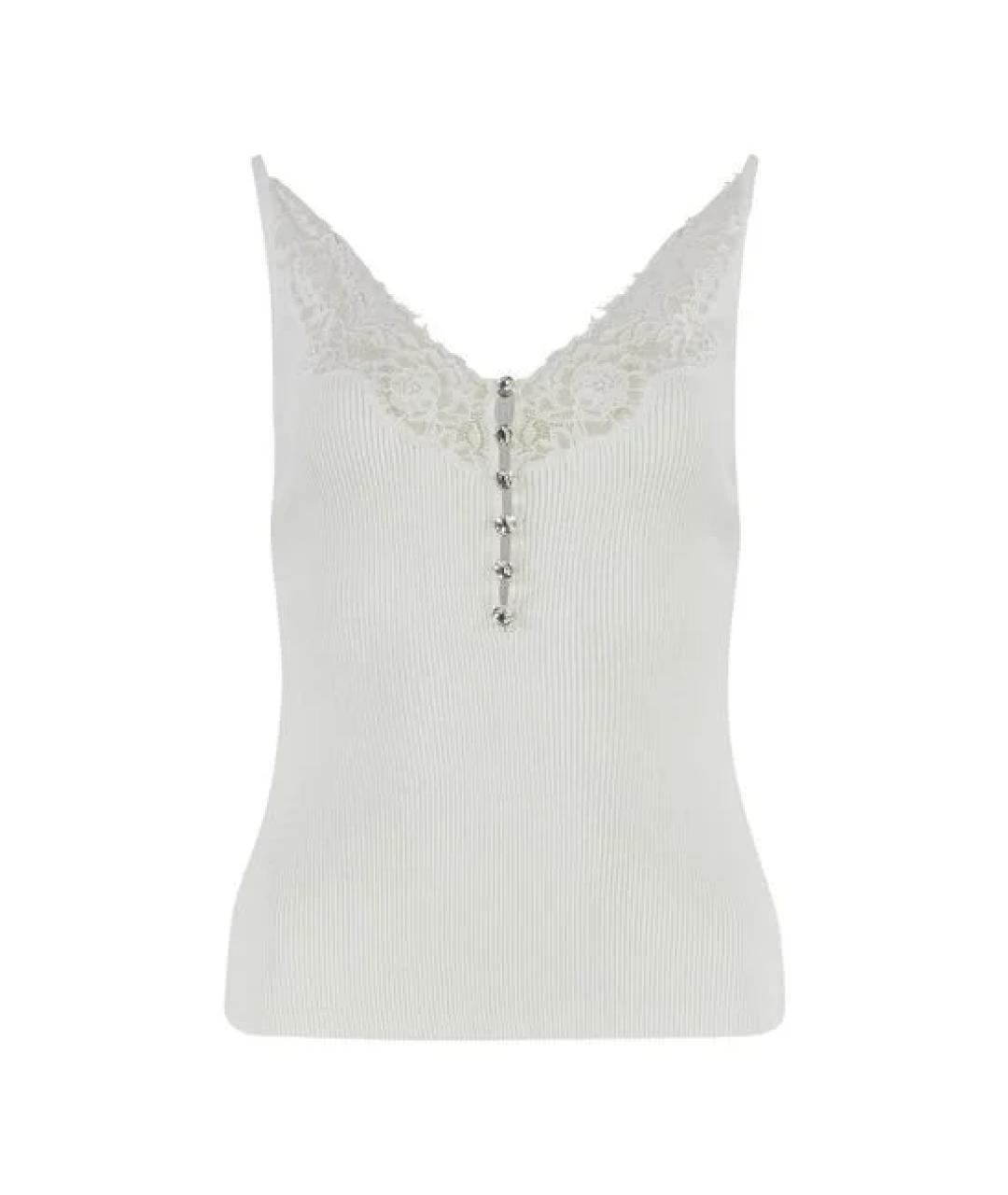 SELF-PORTRAIT Белая вискозная футболка, фото 1