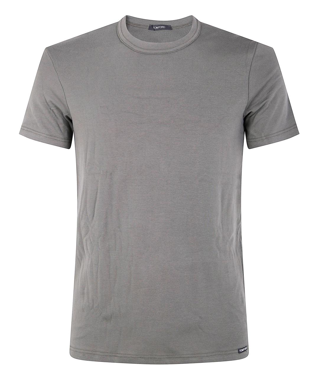 TOM FORD Серая хлопковая футболка, фото 1
