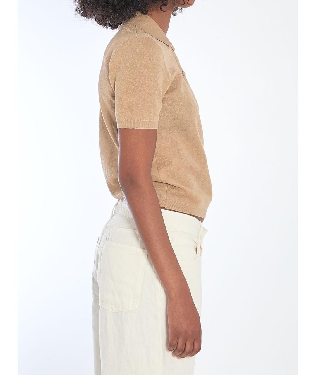 MONCLER Бежевая хлопковая футболка, фото 4