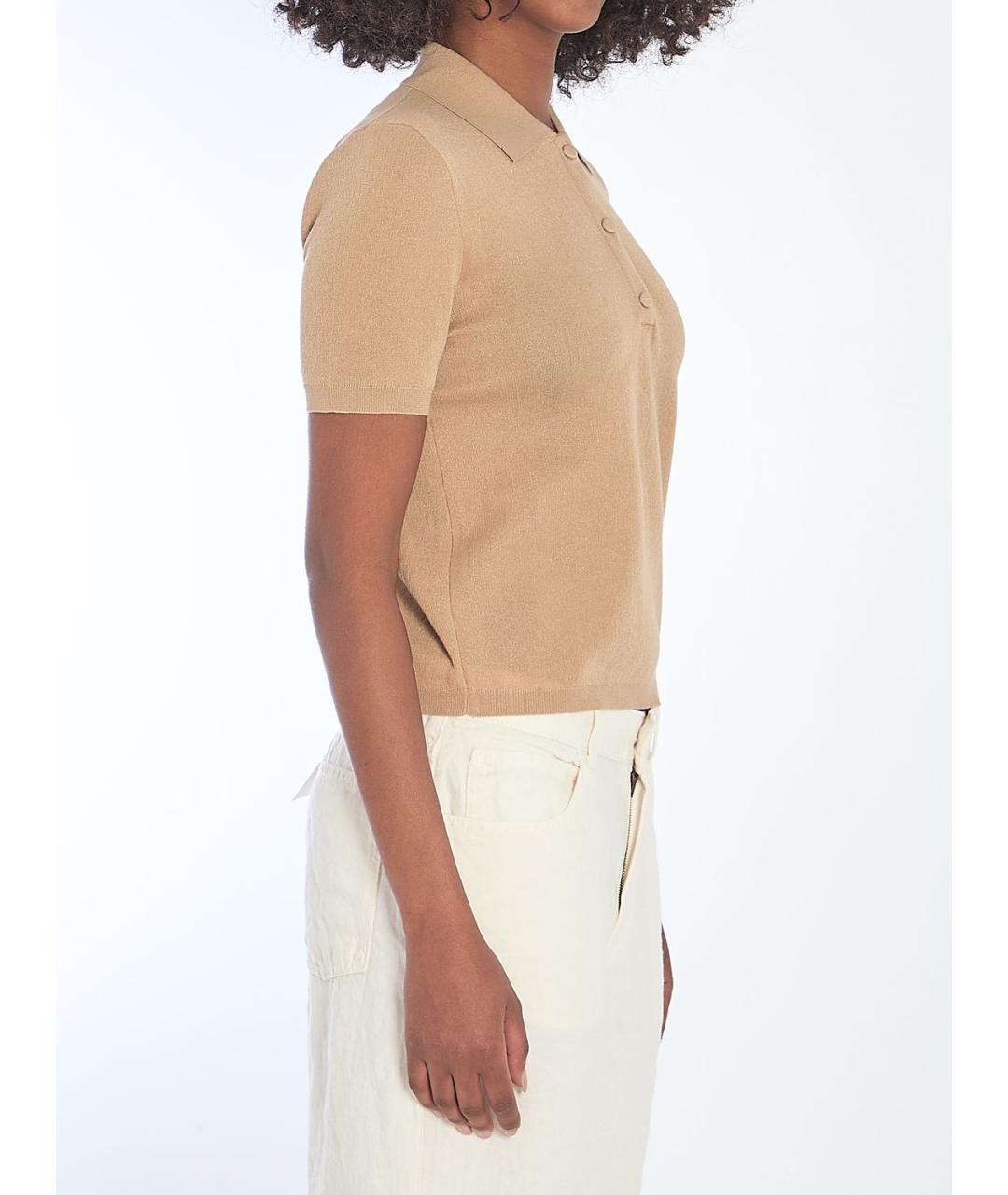 MONCLER Бежевая хлопковая футболка, фото 3