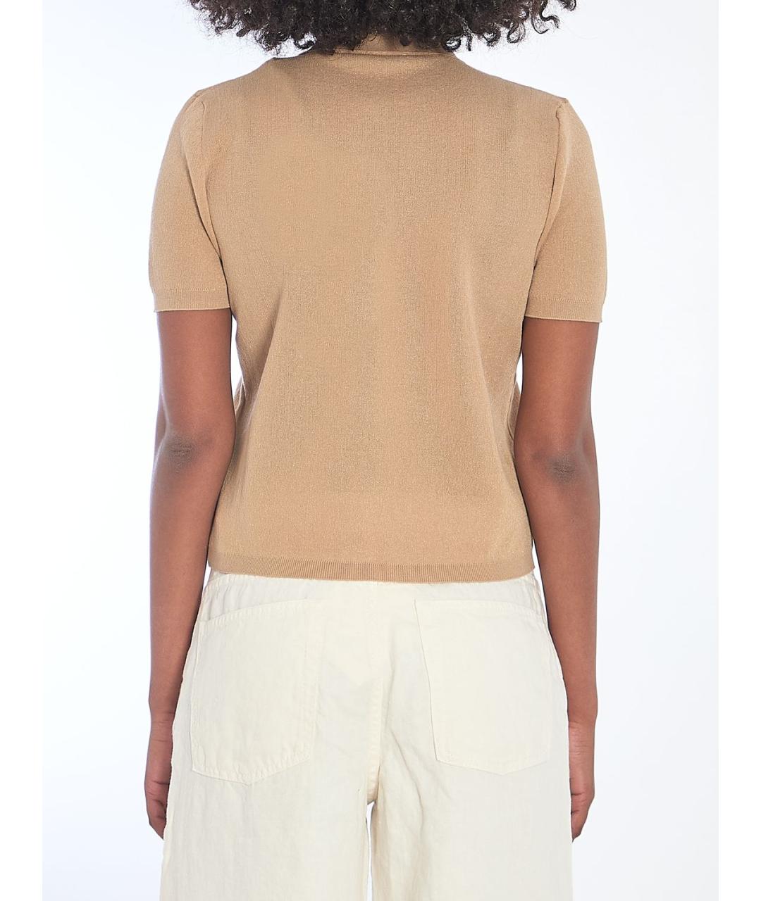 MONCLER Бежевая хлопковая футболка, фото 5