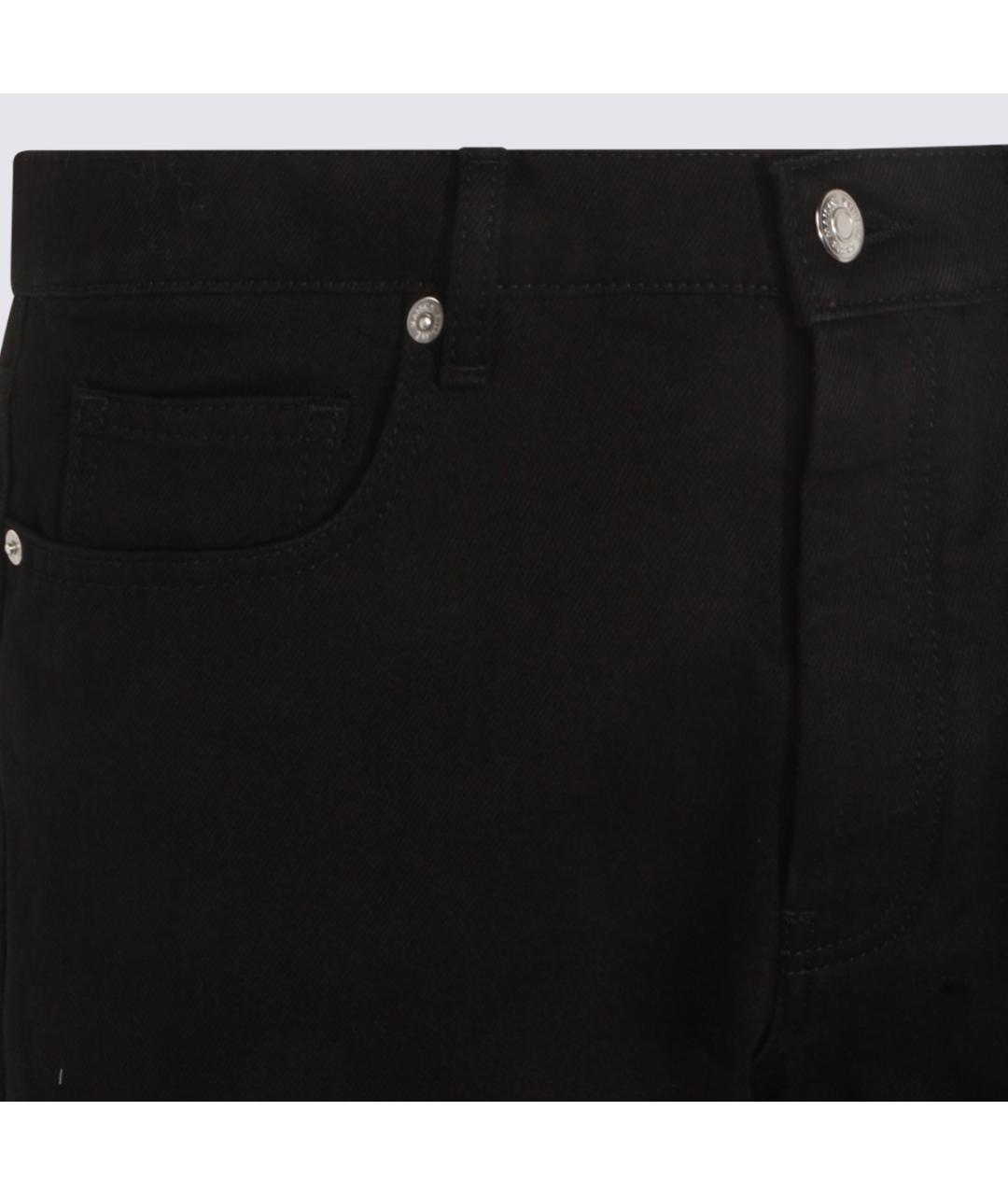 MAISON KITSUNE Черные хлопковые прямые джинсы, фото 3