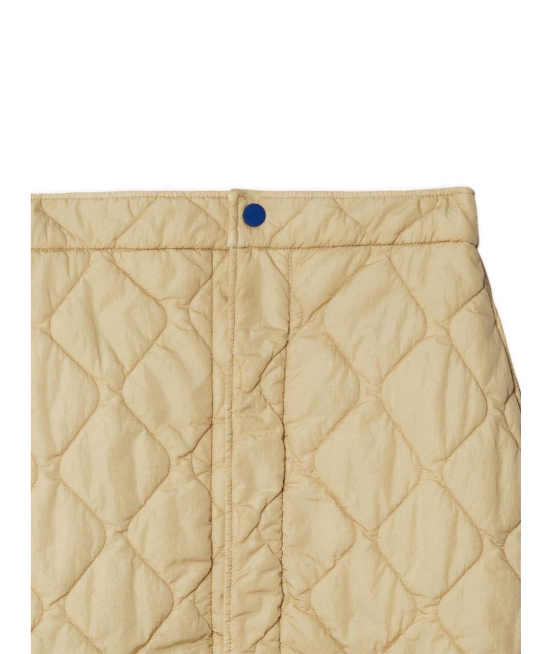 BURBERRY Бежевая полиамидовая юбка мини, фото 2