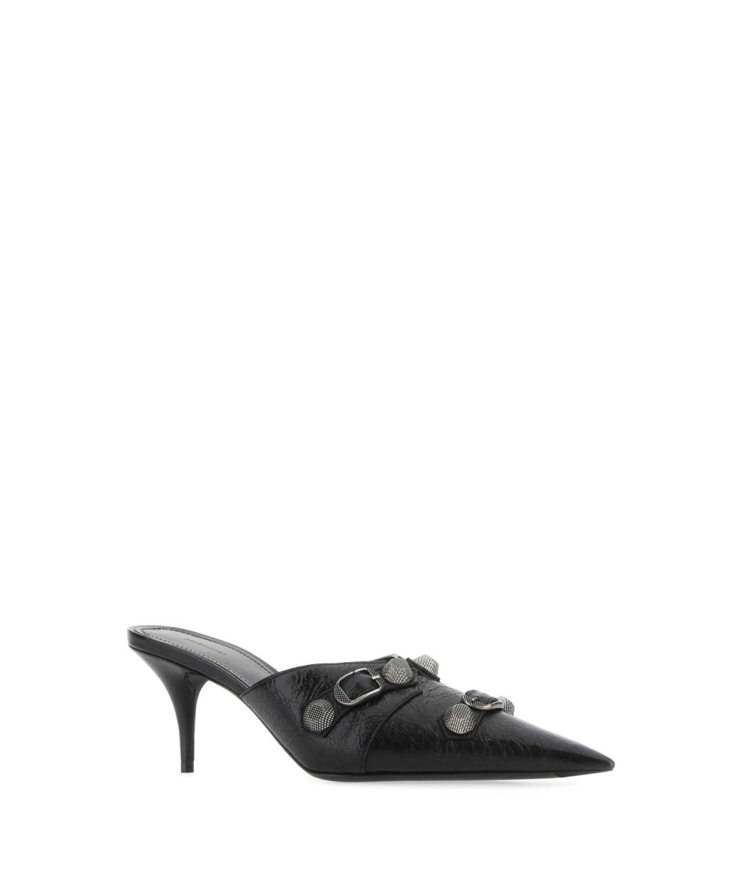 BALENCIAGA Черные кожаные мюли, фото 2