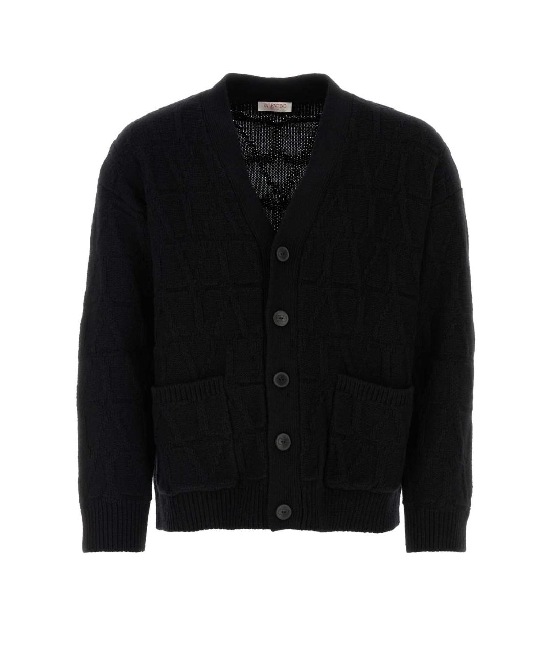 VALENTINO Черный шерстяной кардиган, фото 1