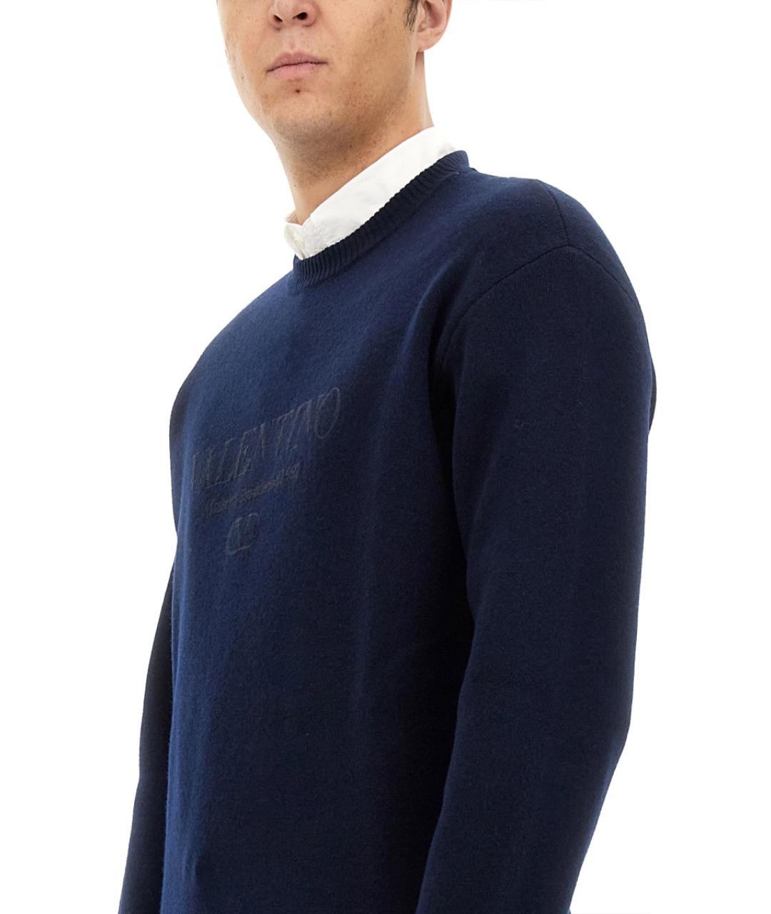 VALENTINO Синий шерстяной джемпер / свитер, фото 4