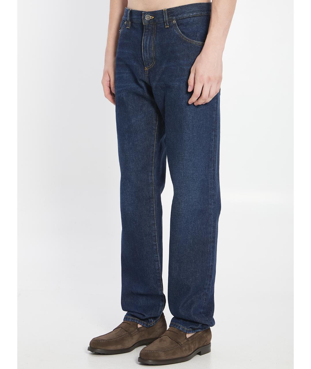 DOLCE&GABBANA Синие хлопковые повседневные брюки, фото 2