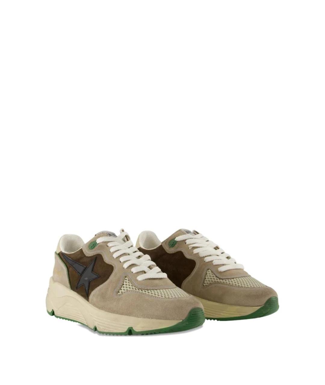 GOLDEN GOOSE DELUXE BRAND Коричневые кожаные низкие кроссовки / кеды, фото 2