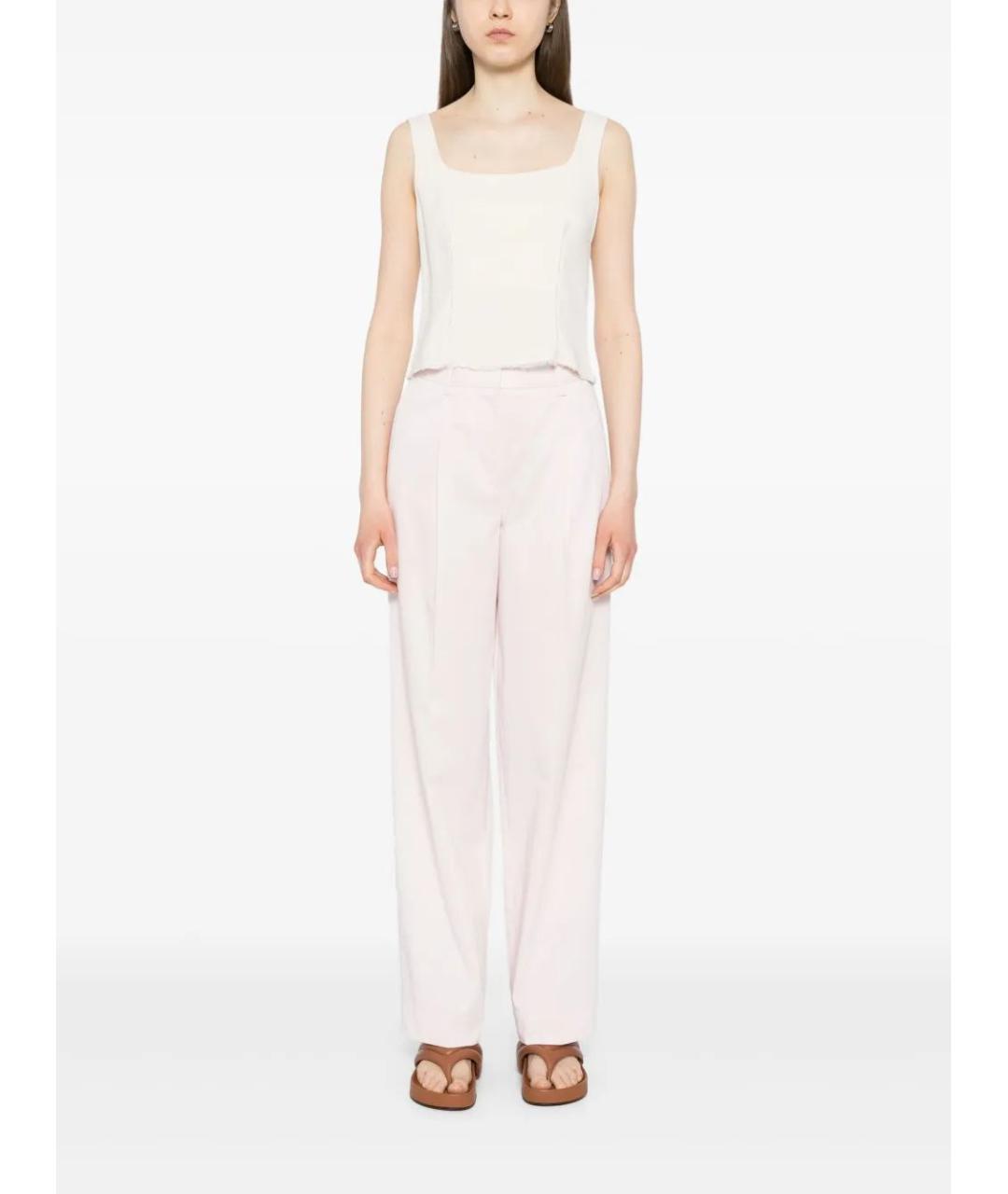TOTEME Розовые хлопковые прямые брюки, фото 2