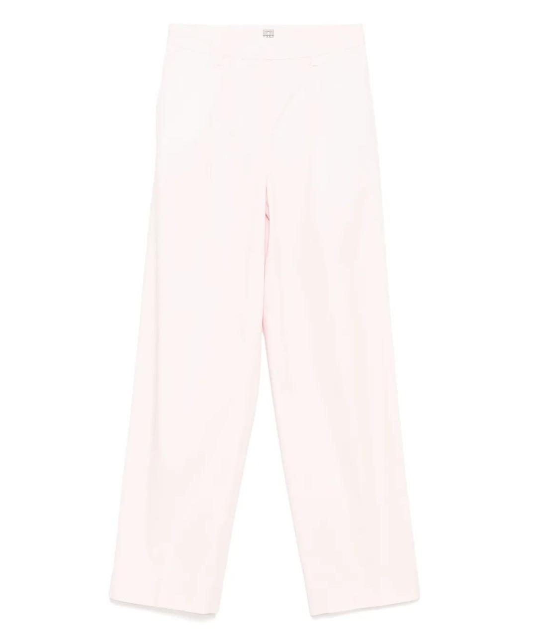 TOTEME Розовые хлопковые прямые брюки, фото 1