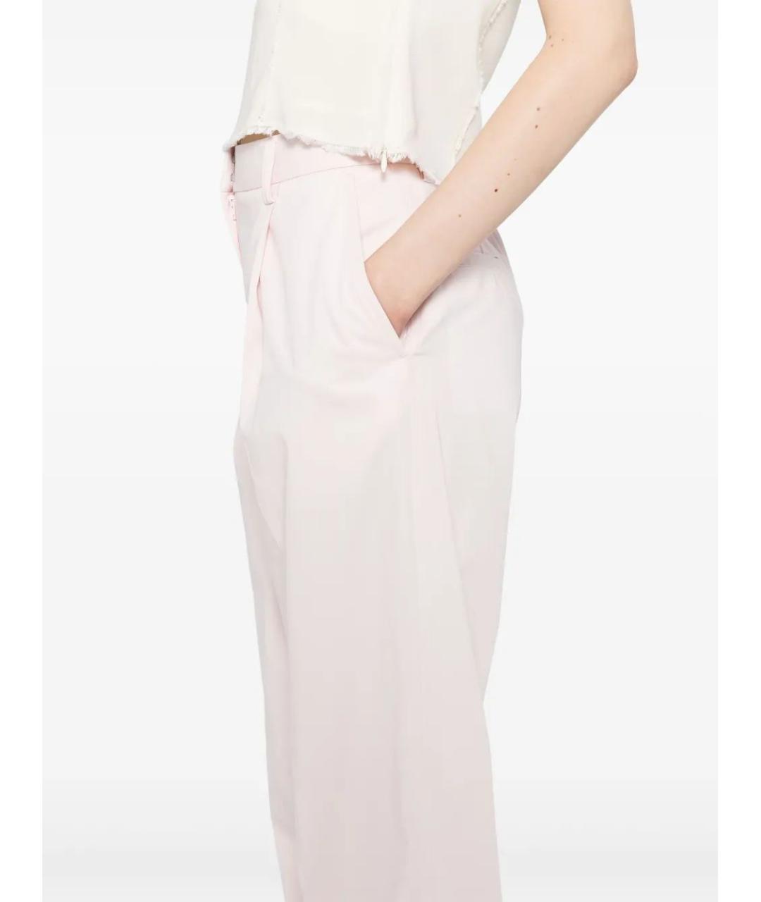 TOTEME Розовые хлопковые прямые брюки, фото 5