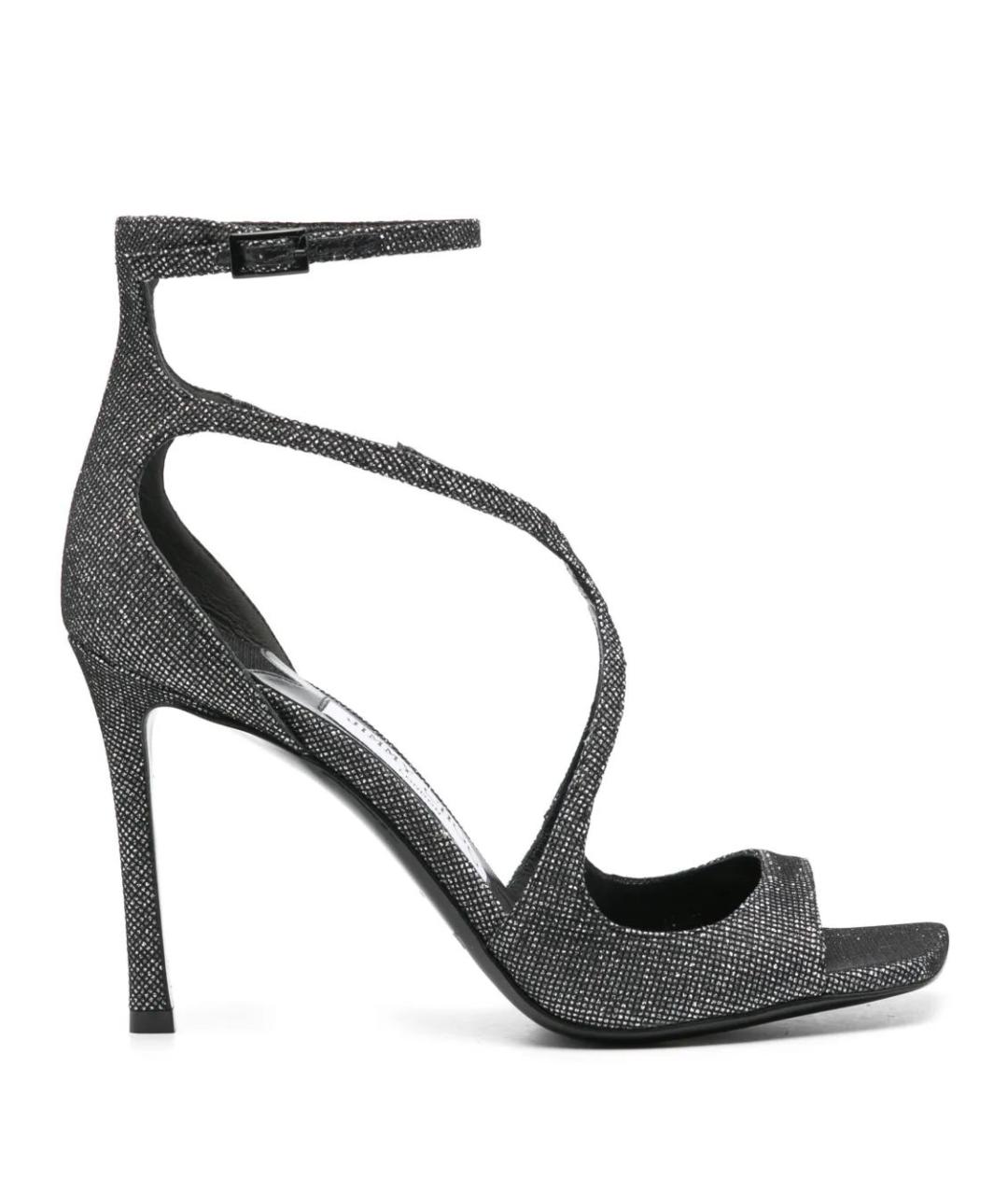 JIMMY CHOO Серебряные текстильные босоножки, фото 1