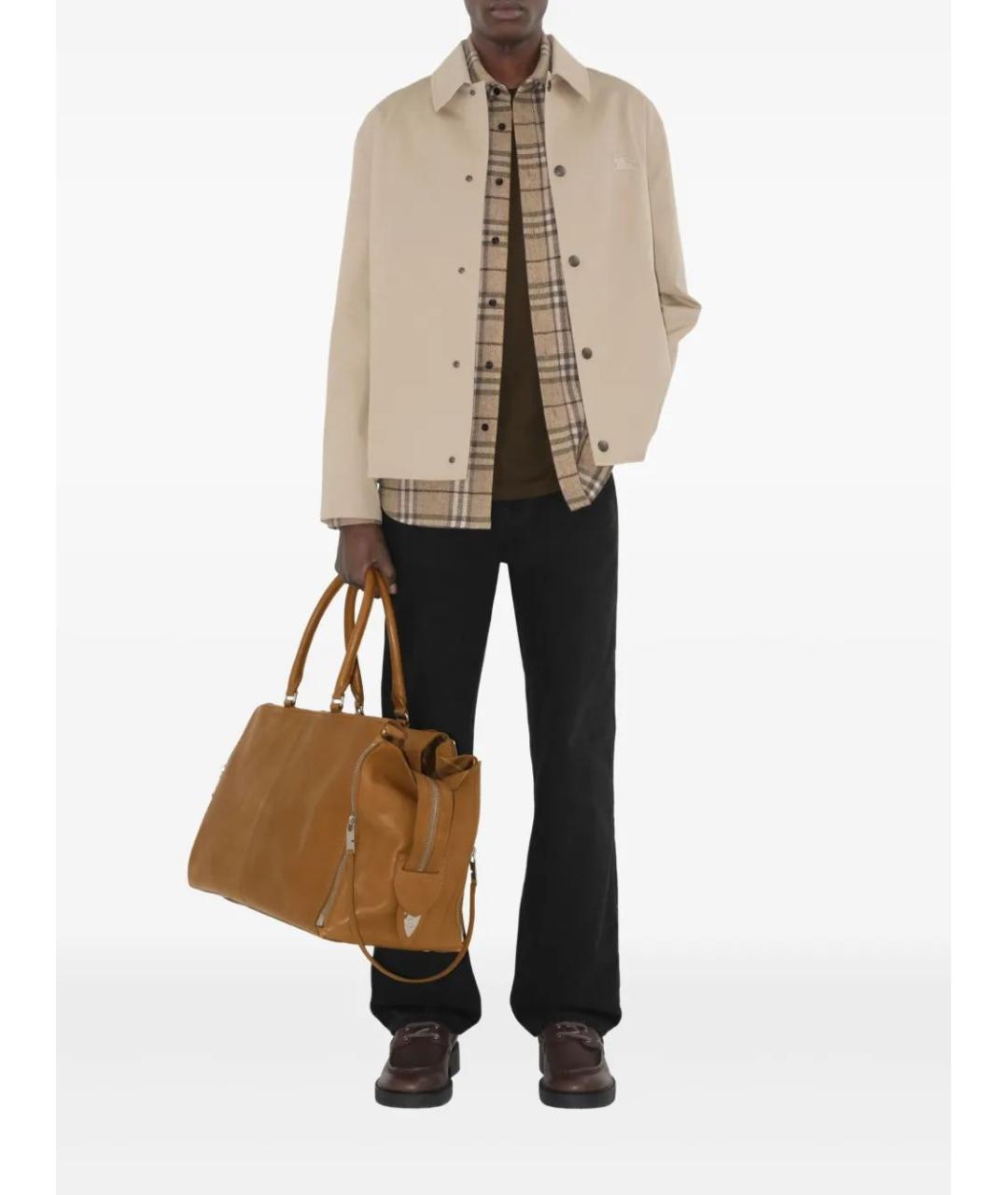 BURBERRY Бежевая хлопковая кэжуал рубашка, фото 2