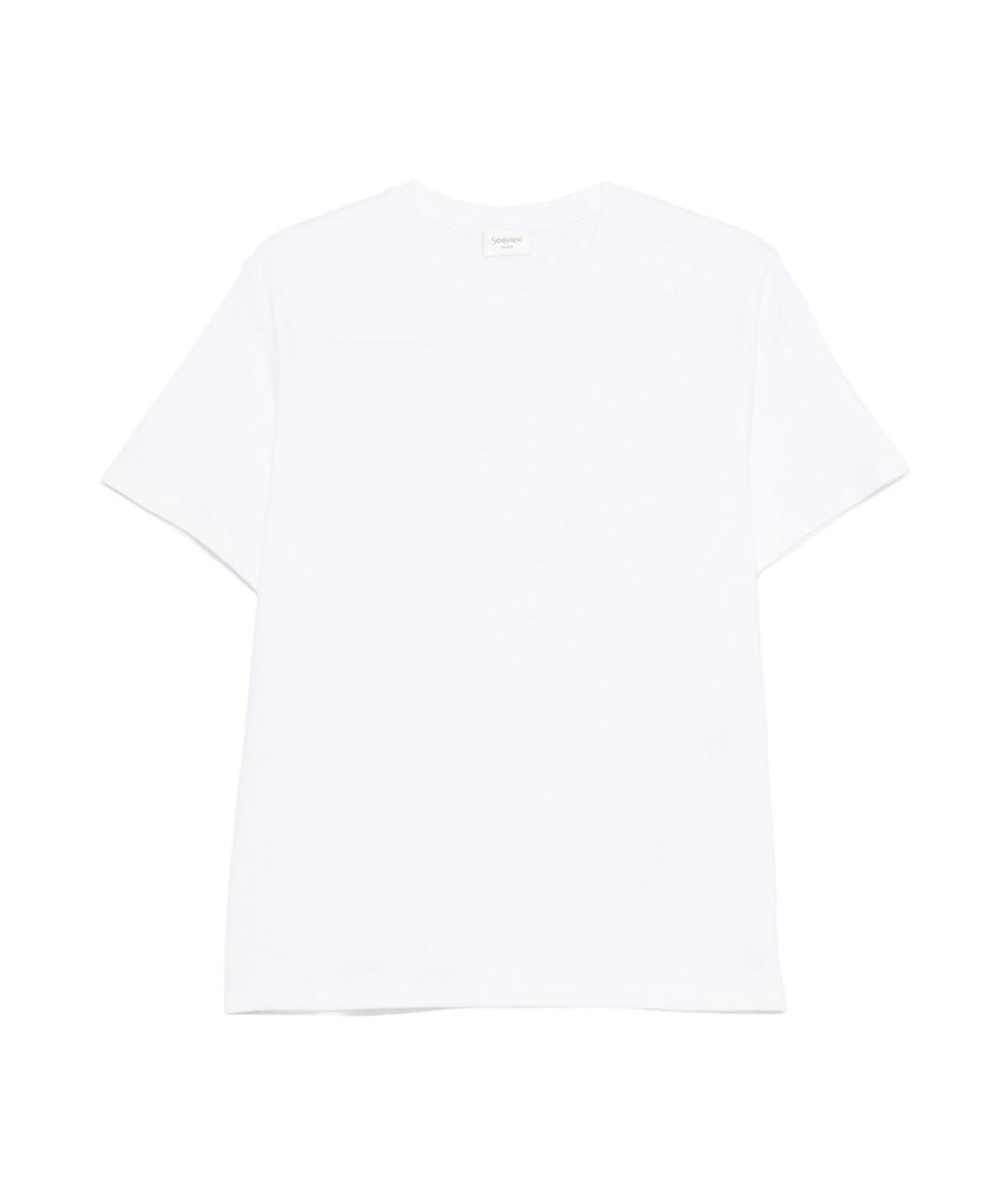 SAINT LAURENT Белая хлопковая футболка, фото 1