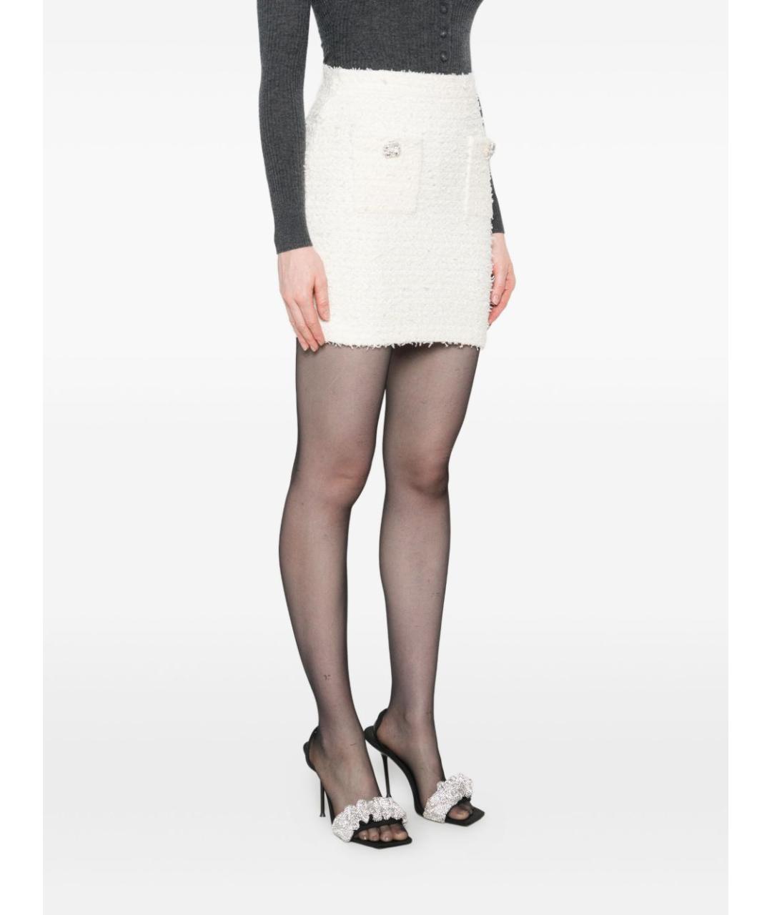 SELF-PORTRAIT Бежевая хлопковая юбка мини, фото 5