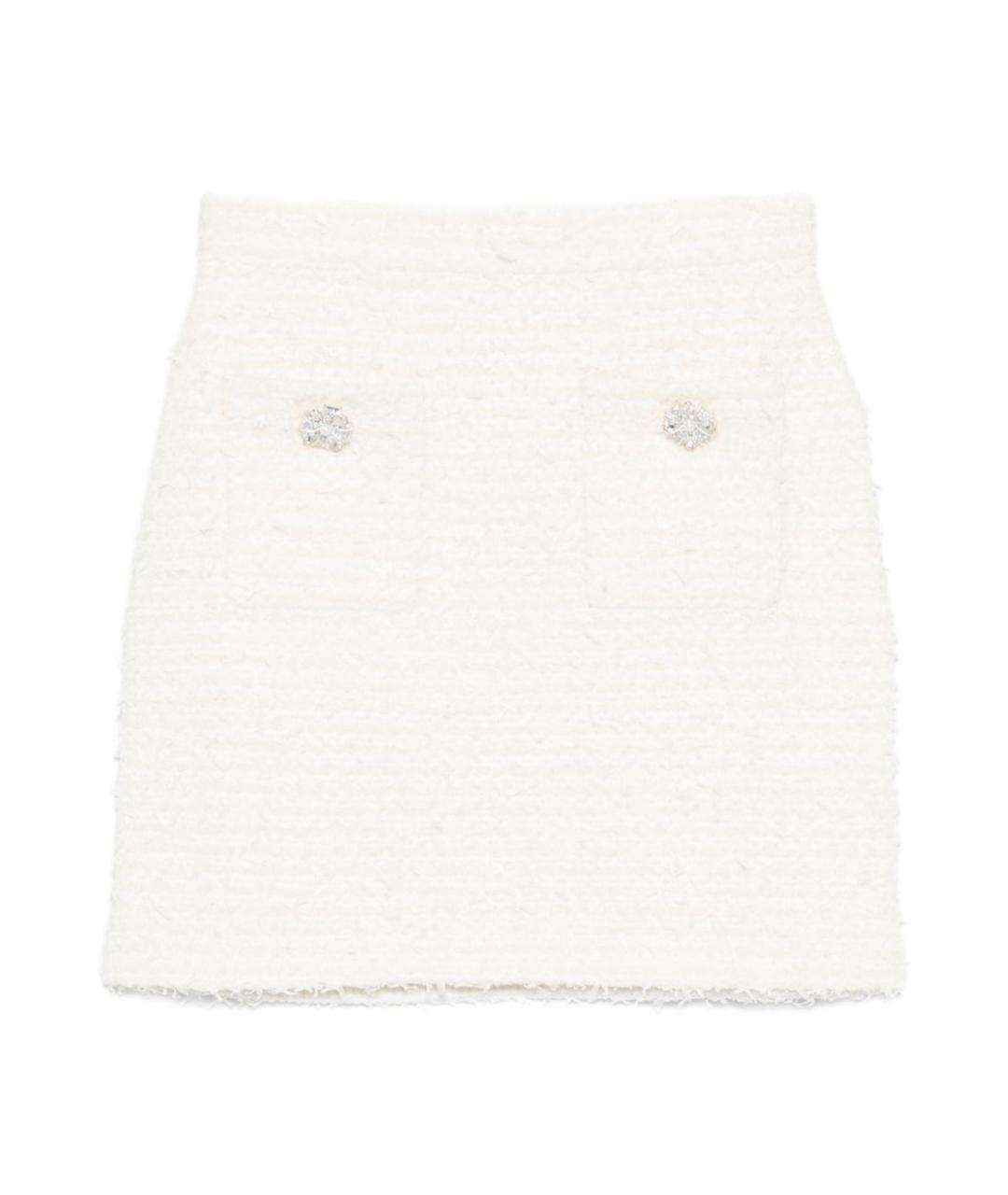 SELF-PORTRAIT Бежевая хлопковая юбка мини, фото 1