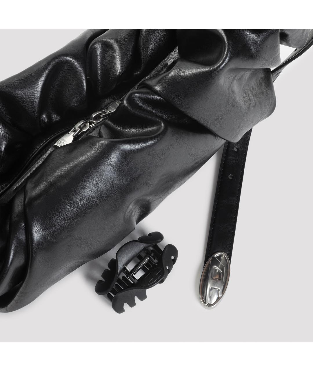 DIESEL Черная сумка через плечо из искусственной кожи, фото 4