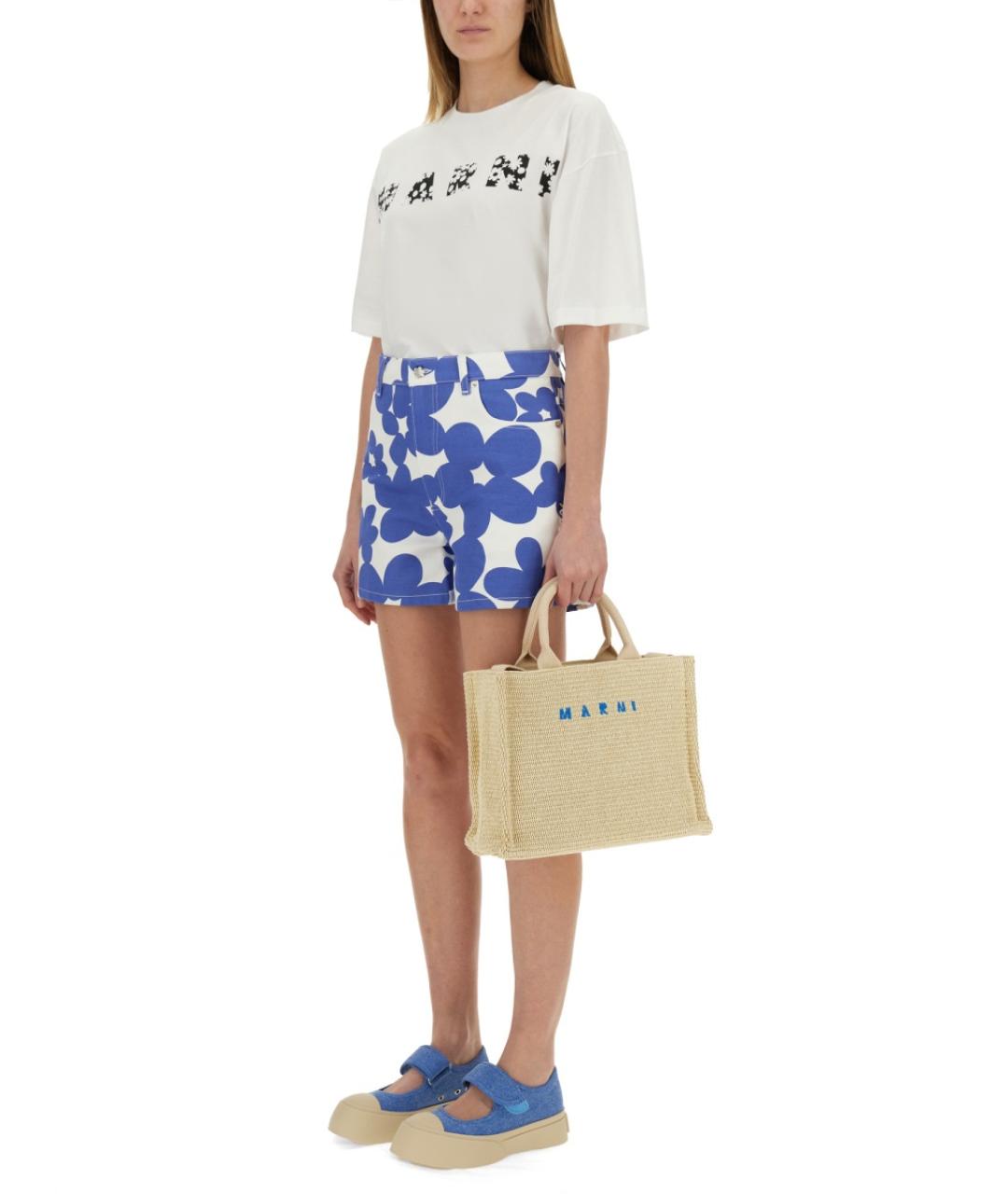 MARNI Белая хлопковая футболка, фото 3