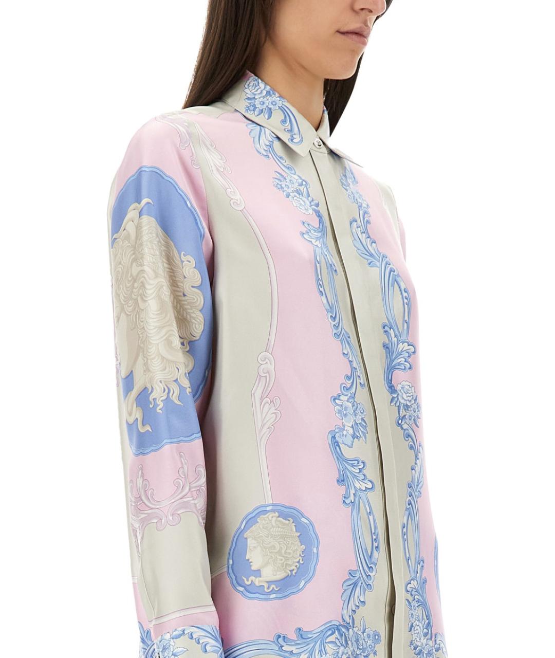 VERSACE Розовая шелковая рубашка, фото 5