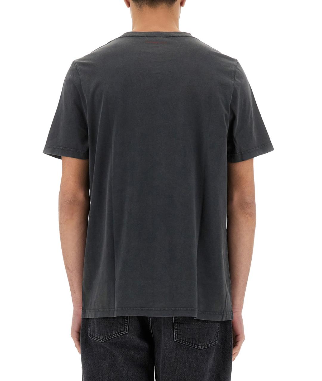 COURREGES Черная хлопковая футболка, фото 4