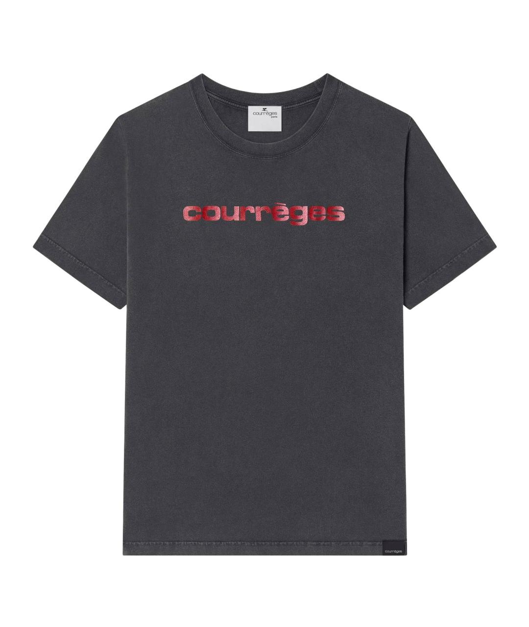 COURREGES Черная хлопковая футболка, фото 1