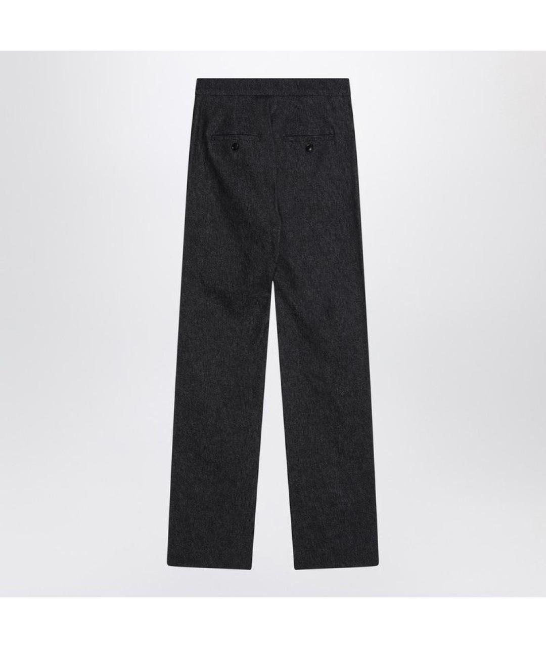 MAX MARA Синие хлопковые прямые брюки, фото 2