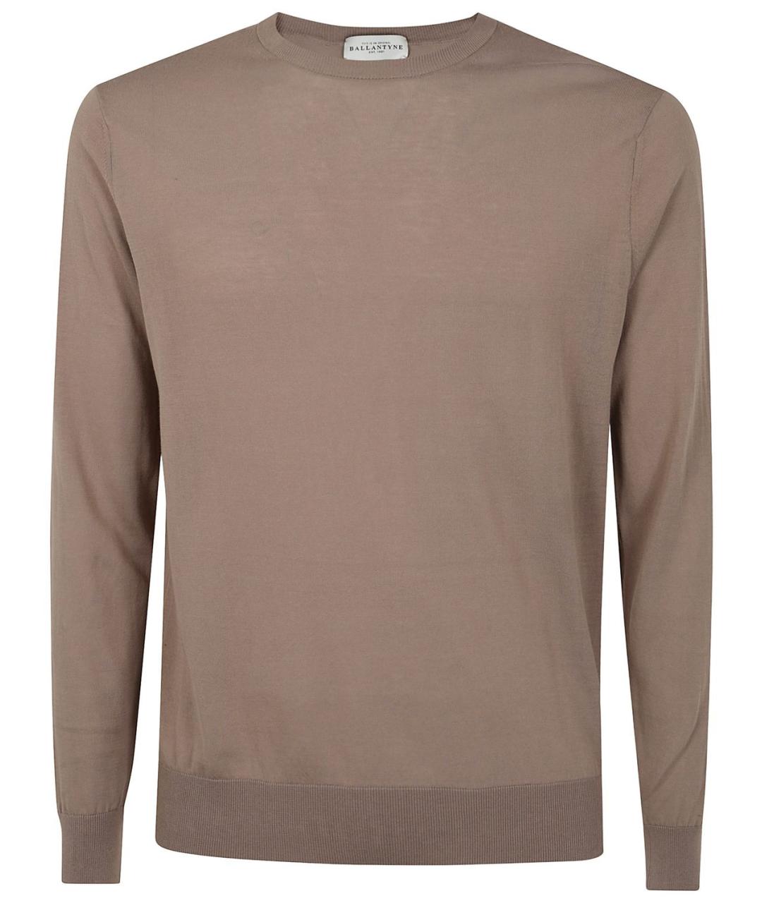 BALLANTYNE Коричневый хлопковый джемпер / свитер, фото 1