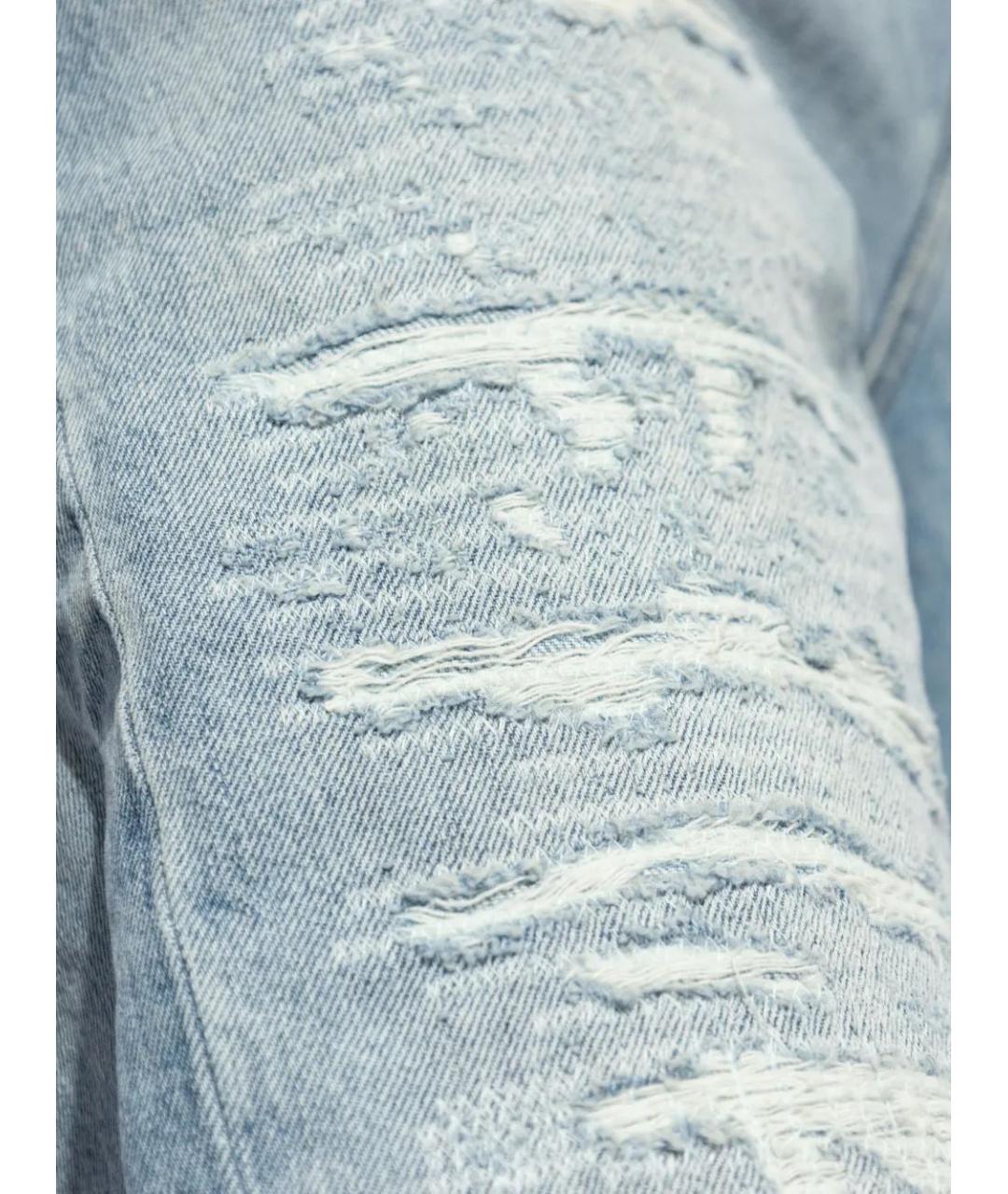 AMIRI Голубые хлопковые прямые джинсы, фото 5