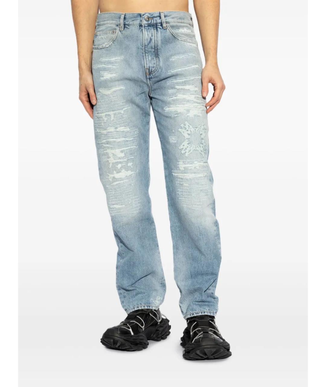 AMIRI Голубые хлопковые прямые джинсы, фото 3