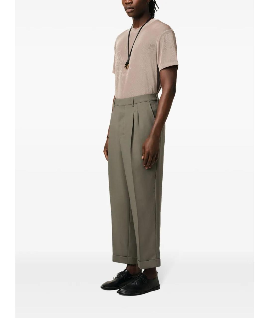 Ami Paris Серые шерстяные повседневные брюки, фото 3