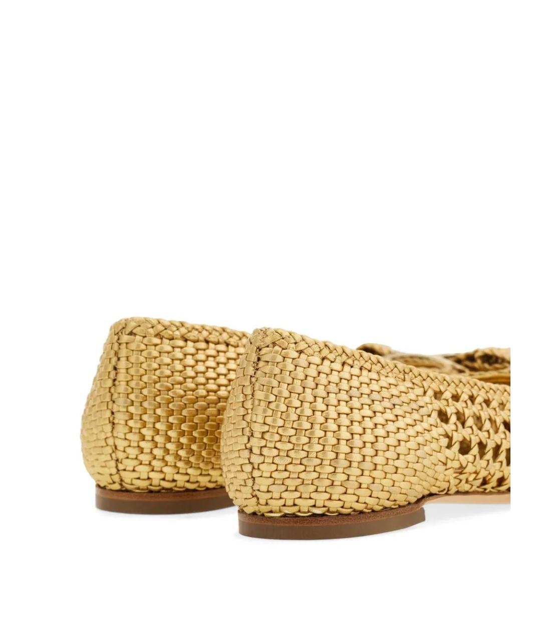 FERRAGAMO Горчичные текстильные балетки, фото 4