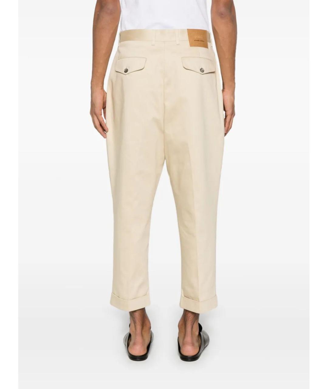 Ami Paris Бежевые хлопковые повседневные брюки, фото 4