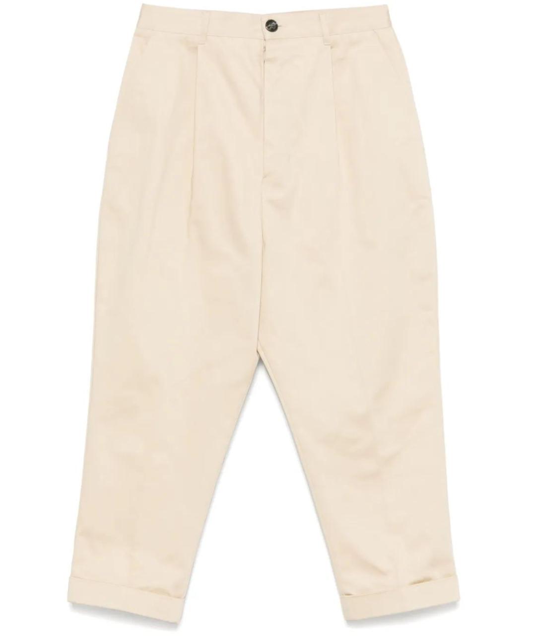 Ami Paris Бежевые хлопковые повседневные брюки, фото 1