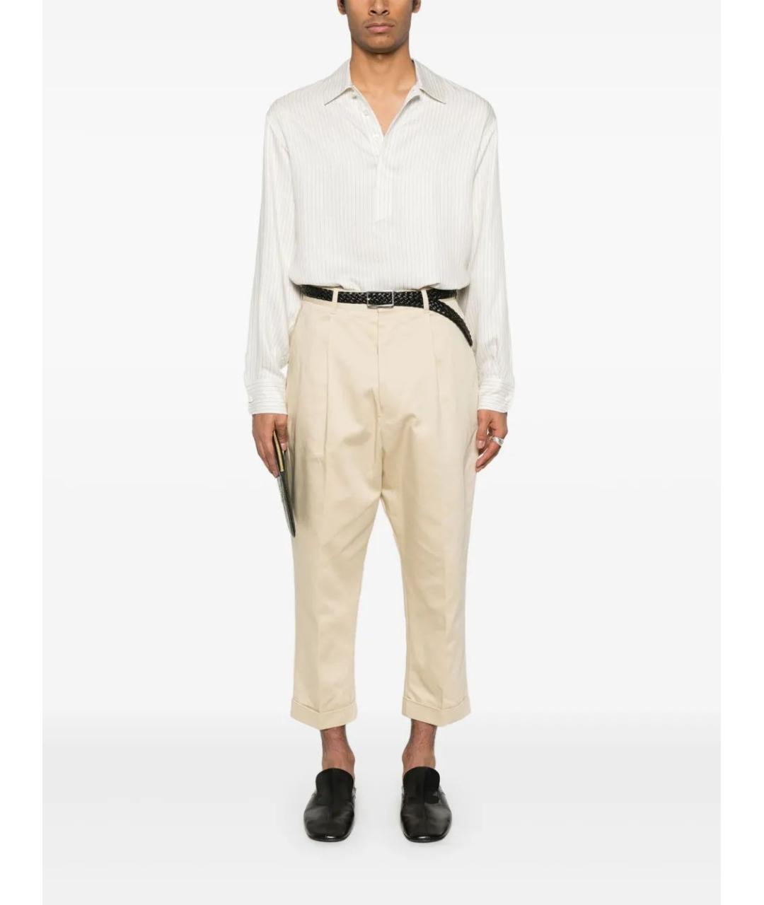 Ami Paris Бежевые хлопковые повседневные брюки, фото 2