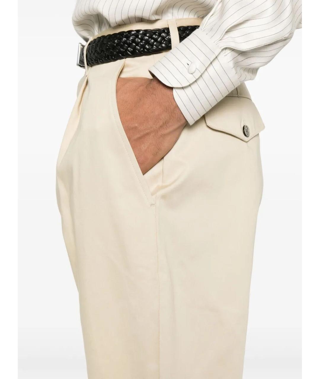 Ami Paris Бежевые хлопковые повседневные брюки, фото 5