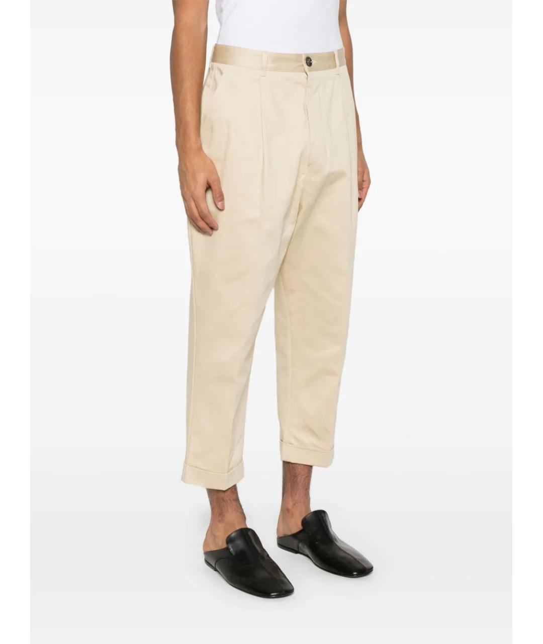 Ami Paris Бежевые хлопковые повседневные брюки, фото 3