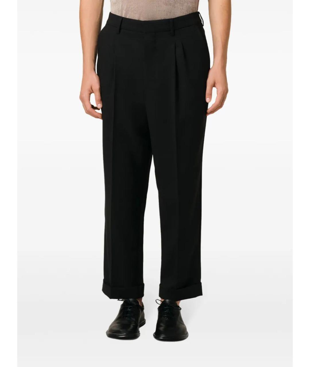 Ami Paris Черные шерстяные повседневные брюки, фото 5