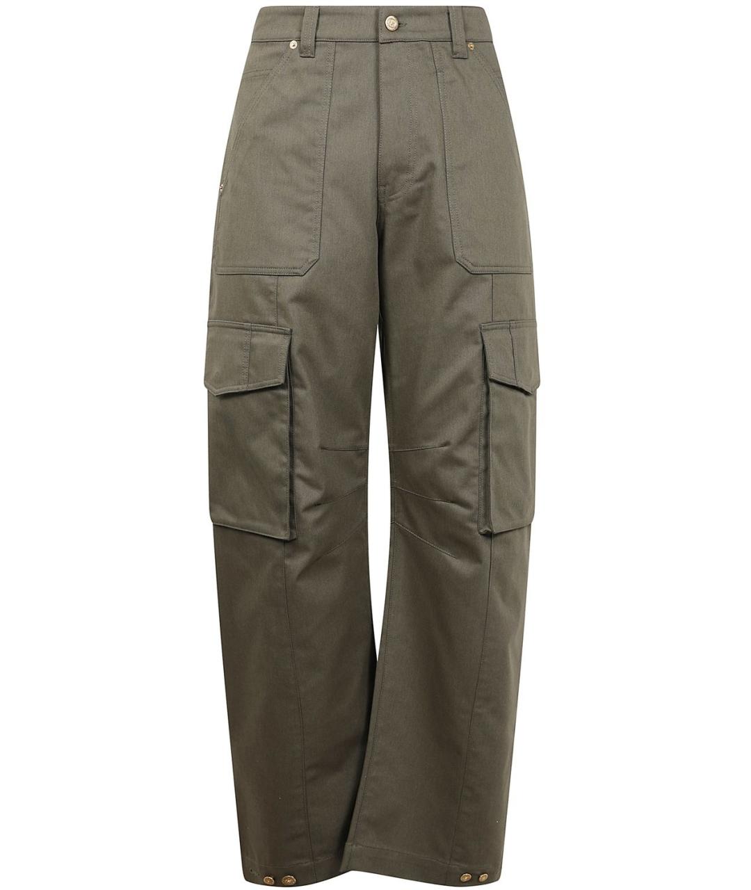 GOLDEN GOOSE DELUXE BRAND Хаки хлопковые повседневные брюки, фото 4