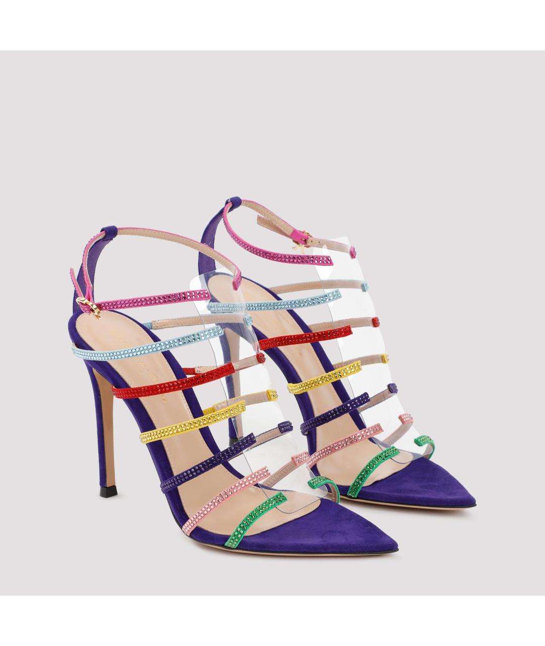 GIANVITO ROSSI Мульти кожаные босоножки, фото 4
