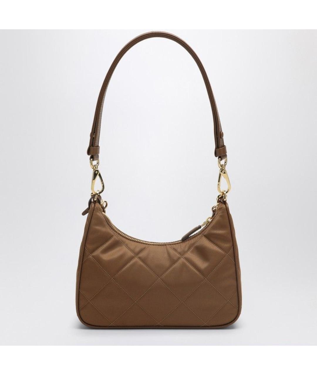 PRADA Коричневая синтетическая сумка через плечо, фото 2