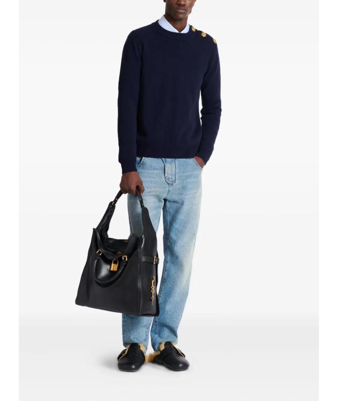 BALMAIN Голубые хлопковые прямые джинсы, фото 2