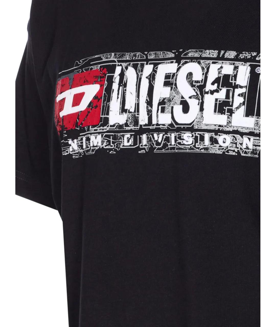 DIESEL Черная хлопковая футболка, фото 3